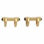 Vintage Art Deco Inspired Onyx, Enamel and Gold Cufflinks