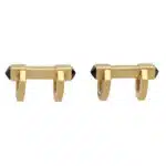 Vintage Art Deco Inspired Onyx, Enamel and Gold Cufflinks