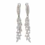 Contemporary Leaf Diamond Drop Earrings