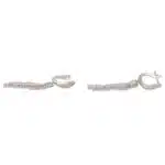 Contemporary Leaf Diamond Drop Earrings