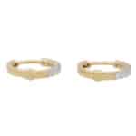 Contemporary 0.26ct Diamond Hoop Earrings in Yellow Gold