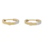 Contemporary 0.26ct Diamond Hoop Earrings in Yellow Gold