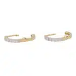 Contemporary 0.26ct Diamond Hoop Earrings in Yellow Gold