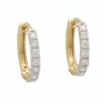 Contemporary 0.26ct Diamond Hoop Earrings in Yellow Gold