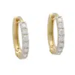 Contemporary 0.26ct Diamond Hoop Earrings in Yellow Gold