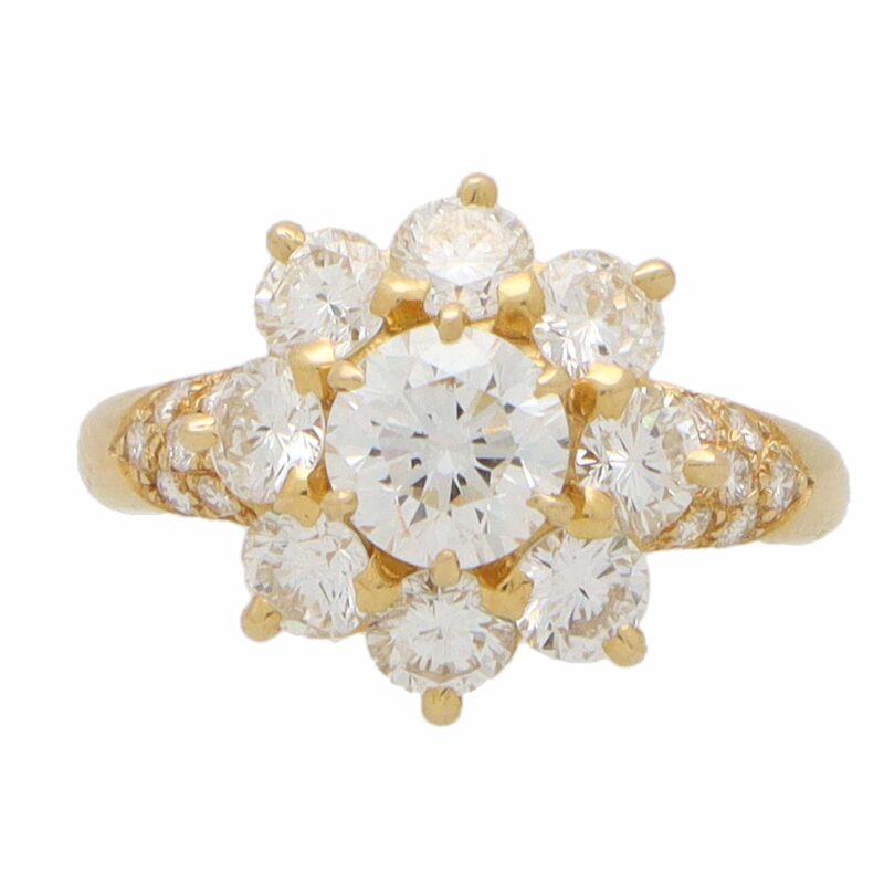 Vintage Diamond Floral Cluster Ring