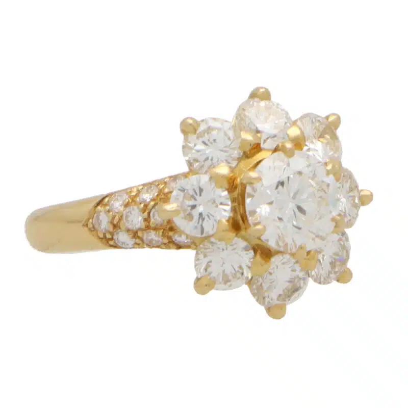 Vintage Diamond Floral Cluster Ring