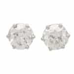 Solitaire 4.44 Carat Diamond Stud Earrings in Platinum