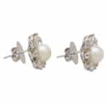 Art Deco Inspired Pearl and Old Cut Diamond Earrings