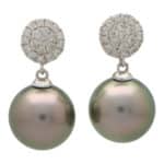 Tahitian Pearl and Diamond Drop Earrings