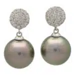 Tahitian Pearl and Diamond Drop Earrings