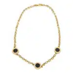 Vintage Bulgari Onyx Chunky Disc Necklace