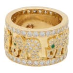 Vintage Cartier Diamond and Emerald Walking Elephant Ring