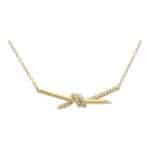 Vintage Tiffany & Co. Yellow Gold Diamond Knot Necklace