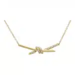 Vintage Tiffany & Co. Yellow Gold Diamond Knot Necklace