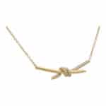 Vintage Tiffany & Co. Yellow Gold Diamond Knot Necklace