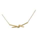 Vintage Tiffany & Co. Yellow Gold Diamond Knot Necklace