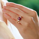 Certified 3.05ct Ruby and Diamond Three Stone Ring