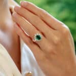 Vintage Mauboussin Emerald and Diamond Cluster Ring