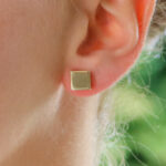 Contemporary Square Stud Earrings in Rose Gold