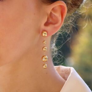 Contemporary Golden Ball Drop Earrings