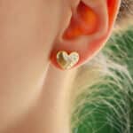 Contemporary Diamond Heart Earrings