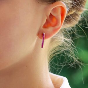 Art Deco Inspired Pink Sapphire Earrings