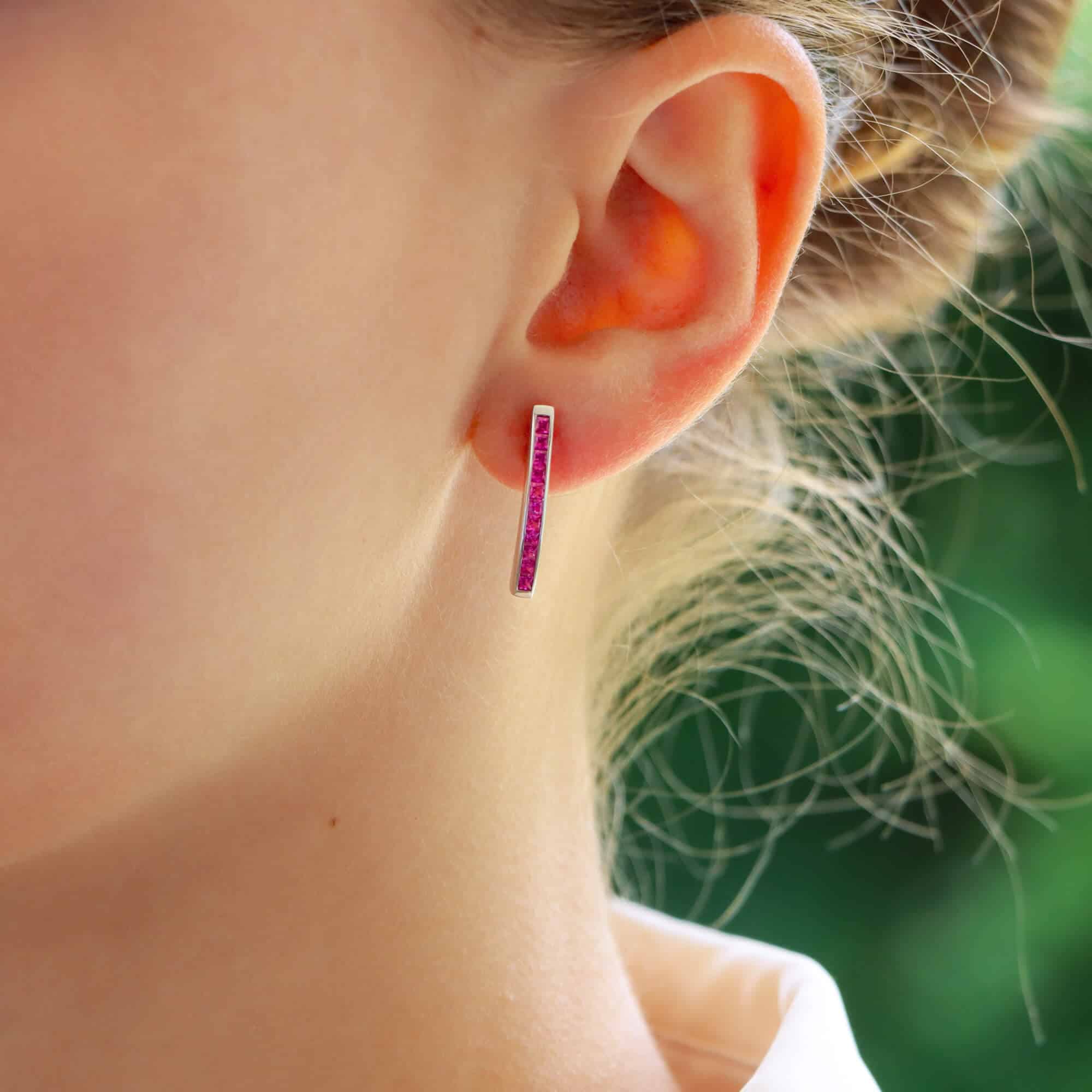 Art Deco Inspired Pink Sapphire Earrings