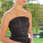 Contemporary Golden Ball 34-inch Chain Necklace