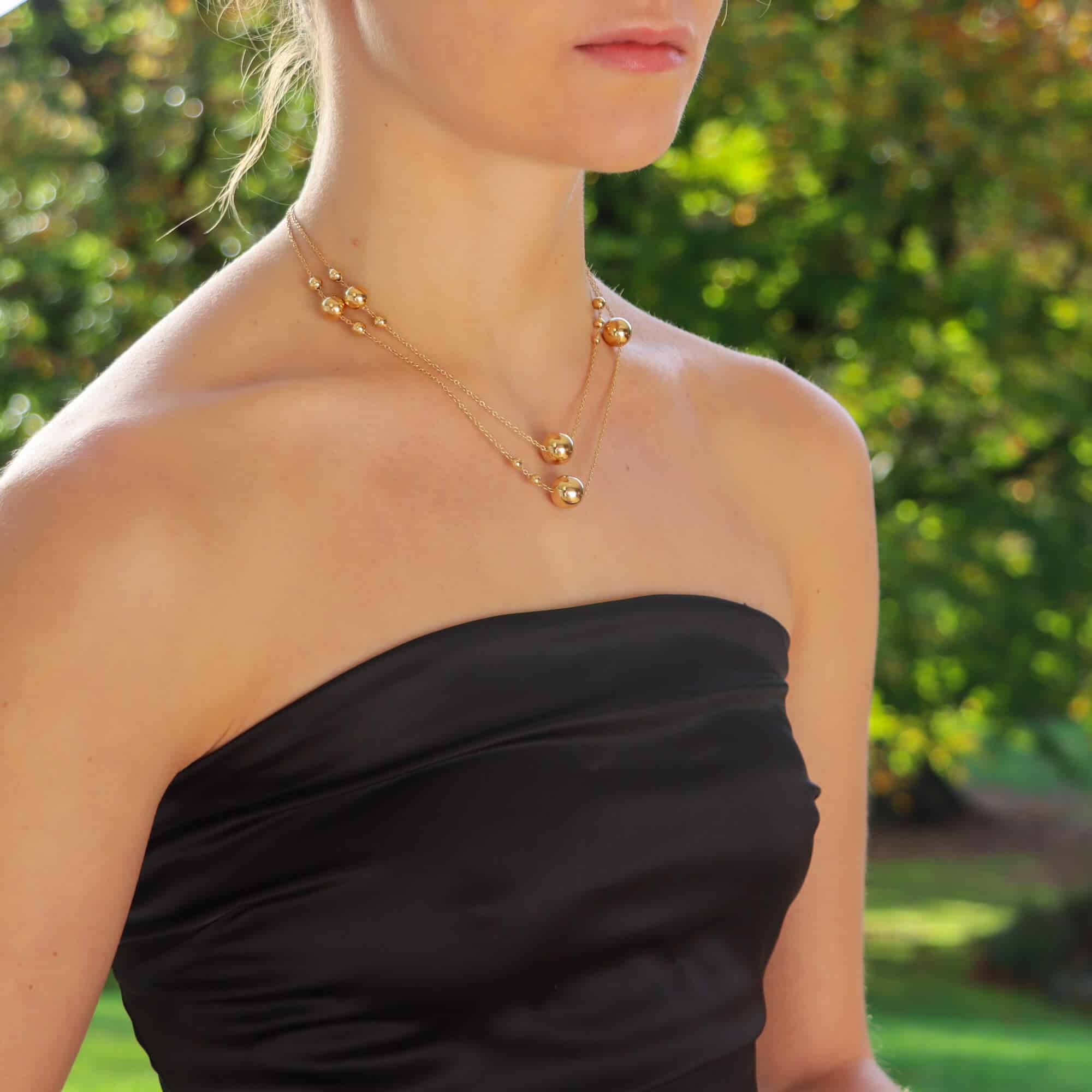 Ball Chain Necklace  18K Yellow Gold - A