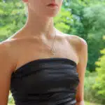 Contemporary Double Hoop Diamond Pendant Necklace
