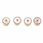 Contemporary Mother of Pearl, Ruby and Red Enamel Dress Set