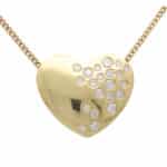 Contemporary Diamond Heart Pendant Necklace