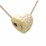 Contemporary Diamond Heart Pendant Necklace