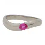 Contemporary Pink Sapphire Curved Wave Band