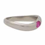 Contemporary Pink Sapphire Curved Wave Band