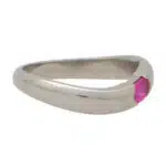 Contemporary Pink Sapphire Curved Wave Band