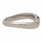 Contemporary Pink Sapphire Curved Wave Band