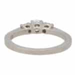 Contemporary Diamond Three Stone Ring With Diamond Shoulders