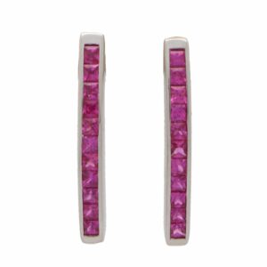 Art Deco Inspired Pink Sapphire Earrings