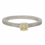 Contemporary Round Cut Yellow Diamond Ring