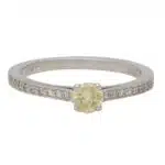 Contemporary Round Cut Yellow Diamond Ring