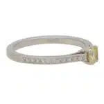 Contemporary Round Cut Yellow Diamond Ring