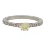 Contemporary Round Cut Yellow Diamond Ring