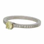 Contemporary Round Cut Yellow Diamond Ring