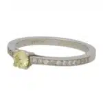 Contemporary Round Cut Yellow Diamond Ring