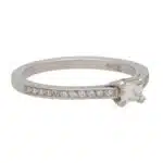 Contemporary Emerald Cut Diamond Ring With Diamond Shoulders