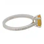 Contemporary Yellow Sapphire and Diamond Solitaire Ring