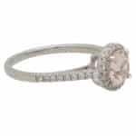 Contemporary Morganite and Diamond Halo Ring