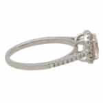 Contemporary Morganite and Diamond Halo Ring